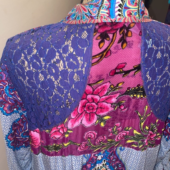 Multicolored boho collared duster - Picture 4 of 6